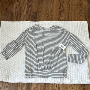 Gray Striped Kids Sweater